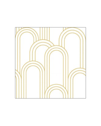 Servetele de masa, 20 buc, 33x33 cm, Geometric Lines Gold/White - AMBIENTE